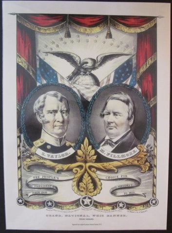 #A96. Millard Fillmore Campaign Poster Print-1848-Version 1